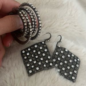 Rhinestones earrings. 2 for the price of one!